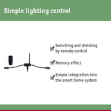 Black remote and control unit for simple lighting control with smart home integration