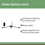 Black remote and control unit for simple lighting control with smart home integration