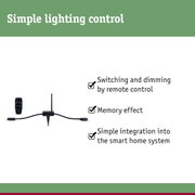 Black lighting control device with remote for easy switching and dimming in smart home systems