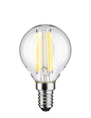 LED-Glühbirne mit klarem Glas und E14-Fassung, warmweißes Licht für energiesparende Beleuchtung
