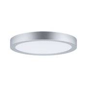 Rundes LED-Deckenlicht aus silbernem Aluminium mit weißem Diffusor für moderne Raumbeleuchtung