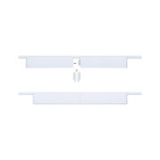 White aluminium connector set for LED track lighting enabling easy installation and extension