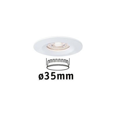 Rund hvid LED-indbygningslampe med 35 mm diameter til energieeffektiv belysning