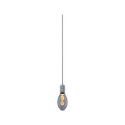 Pendant lamp with grey cable and decorative drop-shaped bulb for modern lighting design