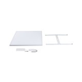 Weißes LED-Panel mit Metallrahmen und Netzteil für moderne Deckenbeleuchtung