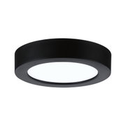 Plafonnier LED rond en métal noir avec diffuseur blanc pour un éclairage intérieur moderne