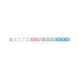 Kleurrijke LED-strip met warmwit, rood, groen en blauw licht voor veelzijdige verlichting.