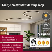 Moderne dimbare LED-plafondlamp in warm wit met flexibele systeemplaats tot 8 m voor smart home.