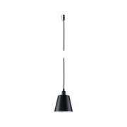 Schwarze Metall-Pendelleuchte mit konischem Schirm und langem Kabel für moderne Innenbeleuchtung