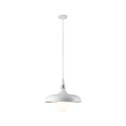 Biała metalowa lampa wisząca z ciepłym białym światłem LED do nowoczesnych wnętrz