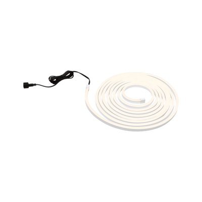 Flexible warm white LED strip with black cable for versatile lighting solutions