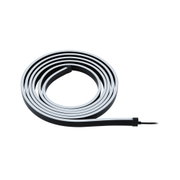 Flexible black LED light strip with white illumination surface for modern room lighting