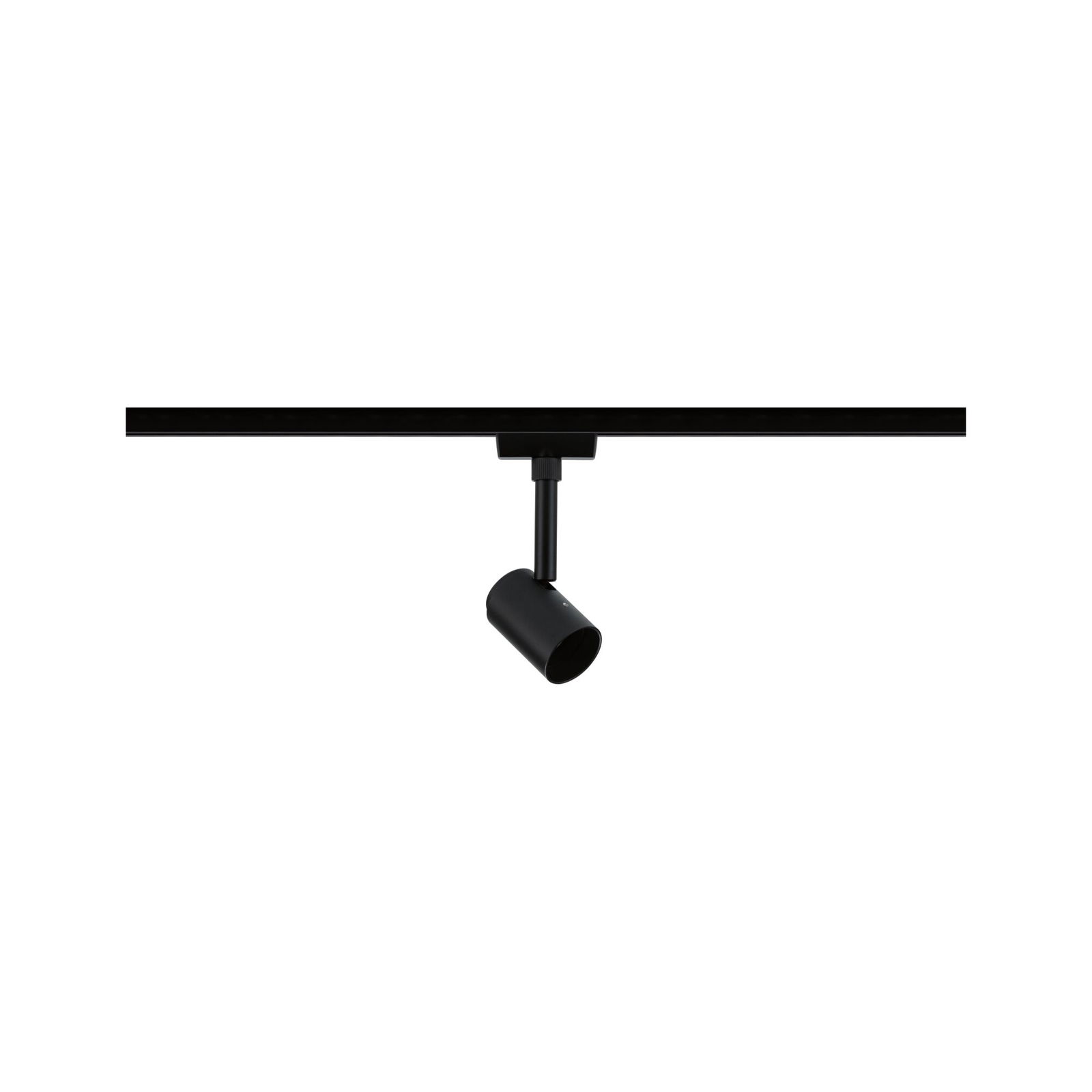 Black metal LED spotlight on track system for flexible room lighting solutions