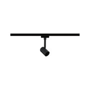 Black metal LED spotlight on track system for flexible room lighting solutions