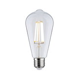 Klassisk LED-pære med klart glas og sølvfatning til energieffektiv belysning
