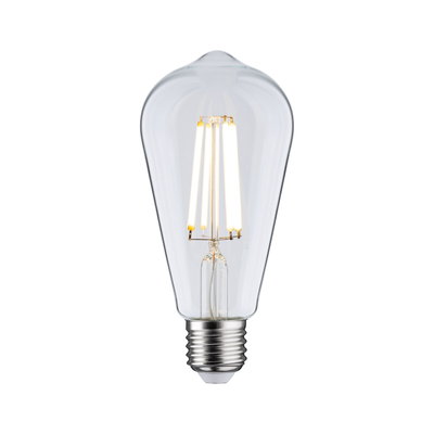 Klassisk LED-pære med klart glas og sølvfatning til energieffektiv belysning