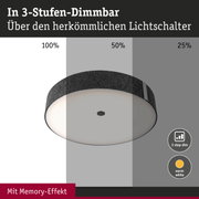 Runde Deckenleuchte mit schwarzem Rand und warmweißem Licht, 3-Stufen-Dimmfunktion mit Memory-Effekt