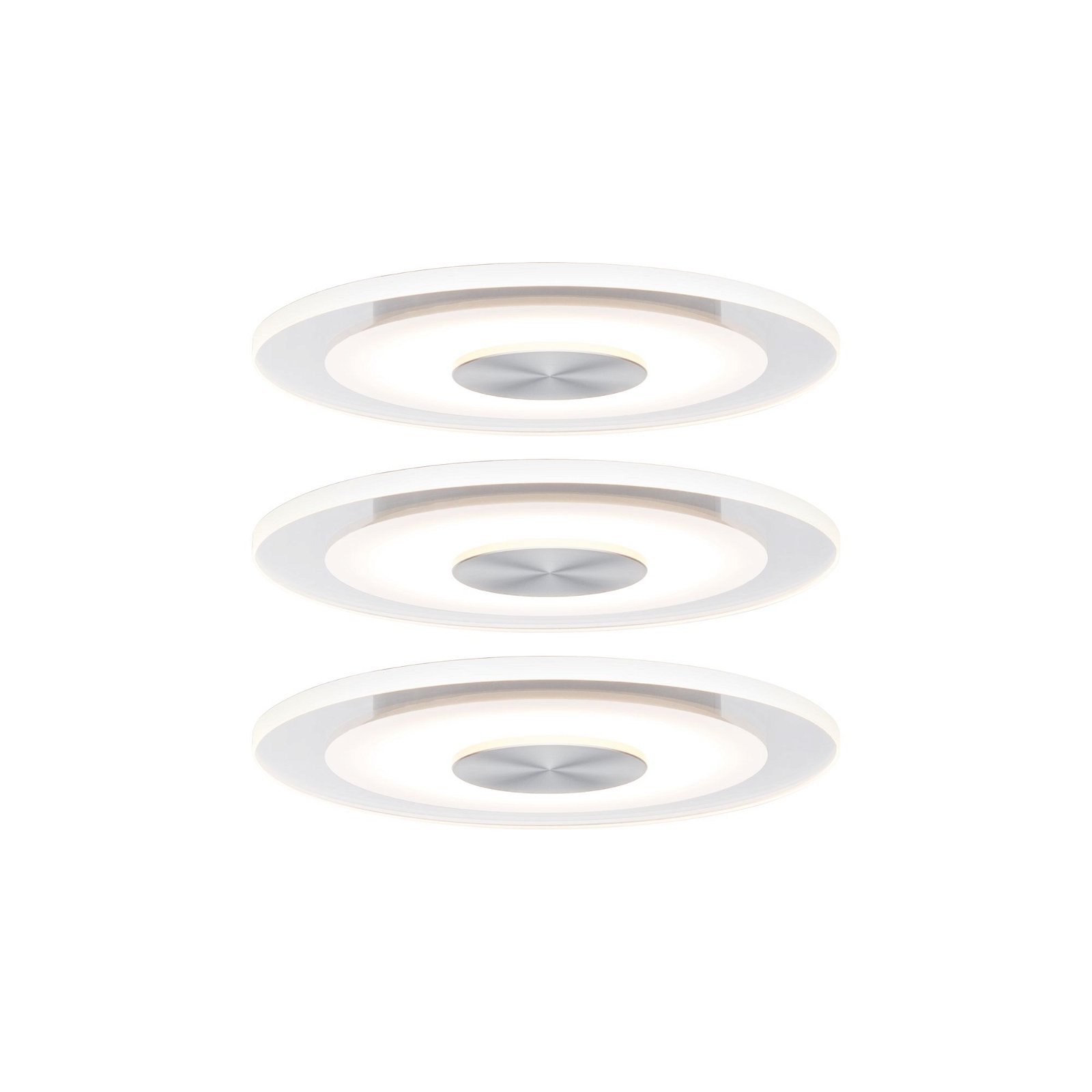 Premium LED Recessed luminaire Whirl Basic Set round 120mm 3x4,9W 3x180lm 230V dimmable 3000K Turned aluminium/Satin