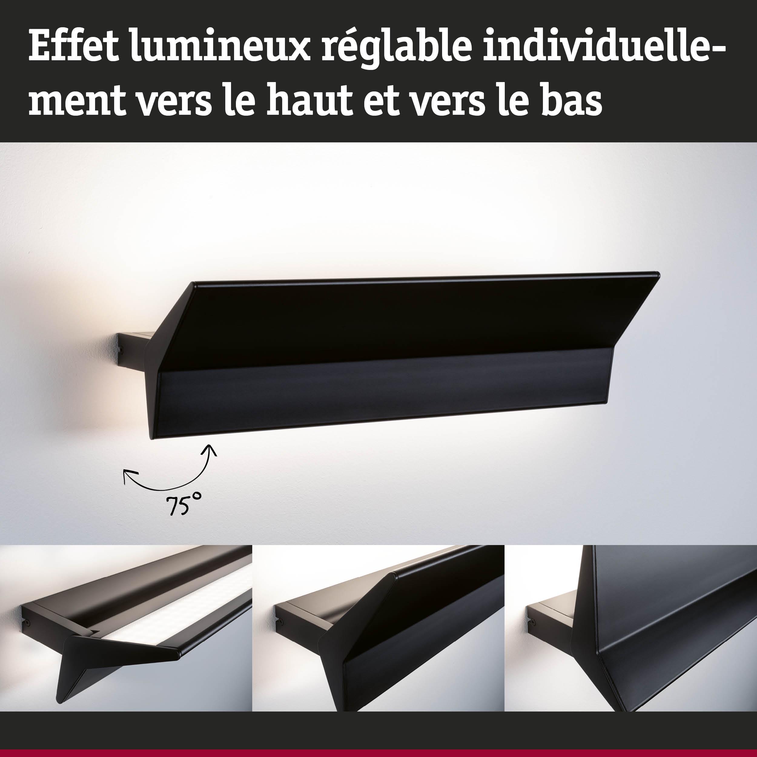 Applique murale LED noire en métal avec angle de lumière réglable pour éclairage intérieur moderne