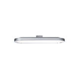 Flache LED-Deckenleuchte in Aluminium silber mit weißem Diffusor für modernes Raumlicht