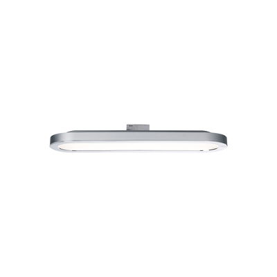 Flache LED-Deckenleuchte in Aluminium silber mit weißem Diffusor für modernes Raumlicht