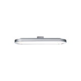 Flat silver aluminum LED ceiling light with white diffuser for modern interior lighting