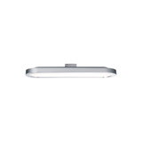 Flache LED-Deckenleuchte in Aluminium silber mit weißem Diffusor für modernes Raumlicht