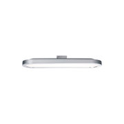 Flat silver aluminum LED ceiling light with white diffuser for modern interior lighting
