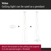 Volea white ceiling light with adjustable pendant length for versatile room lighting