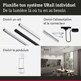 Système modulaire URail en aluminium avec alimentation et pendulum blanc pour éclairage LED personnalisable
