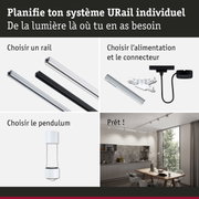 Système de rail modulaire URail avec rails de différentes couleurs et suspension pour éclairage flexible