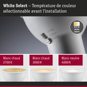 Ampoule LED blanche avec température de couleur sélectionnable de 2700K à 4000K pour un éclairage polyvalent