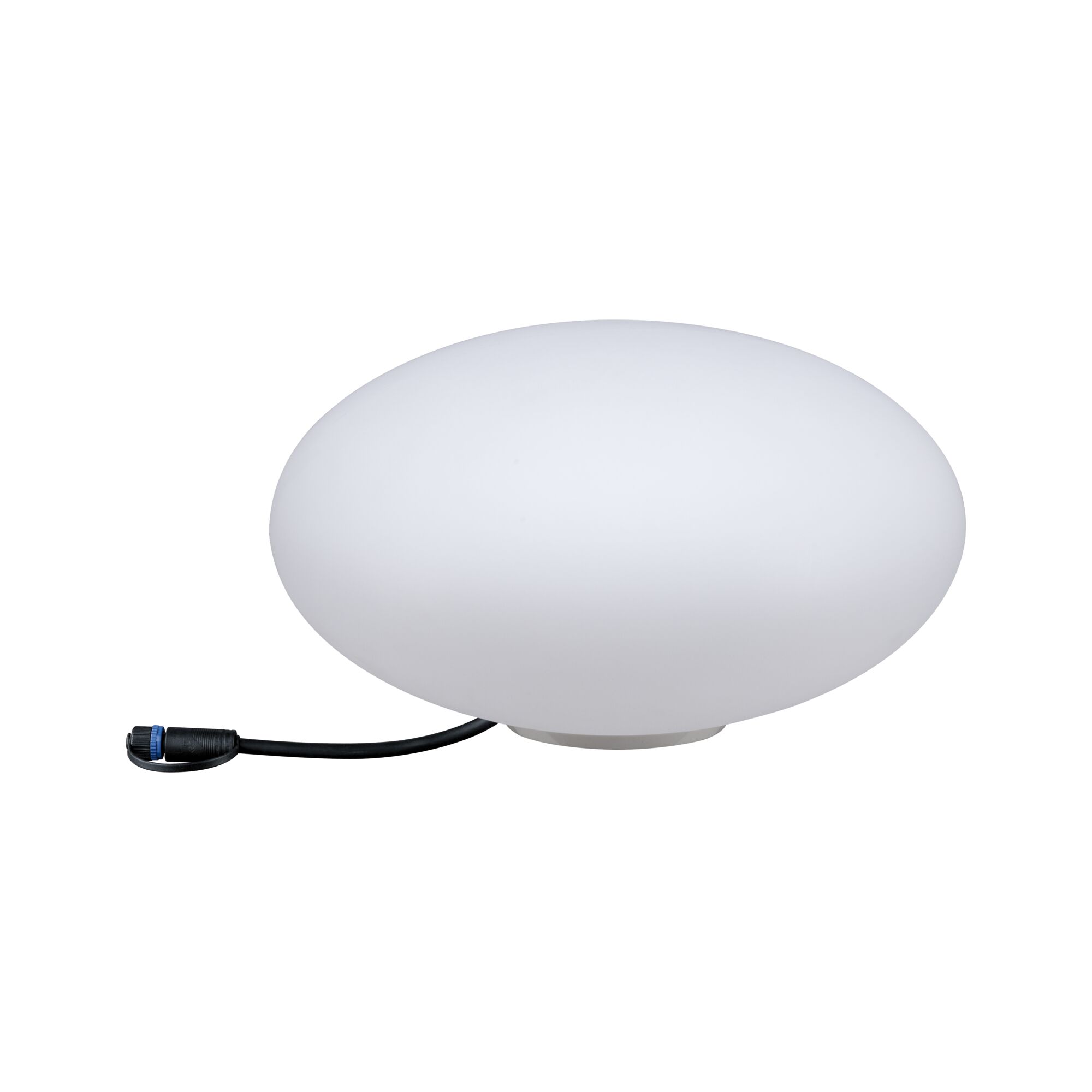 Ronde witte LED-lamp van kunststof met zwarte kabel voor moderne binnenverlichting