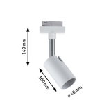 Spot LED blanc en métal de 140 mm de haut et 40 mm de diamètre pour éclairage réglable