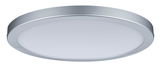 Round ceiling light with silver aluminum frame and white diffuser for modern indoor lighting