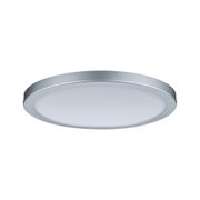 Rundes LED-Deckenlicht aus silbernem Metall mit weißem Diffusor für moderne Raumbeleuchtung