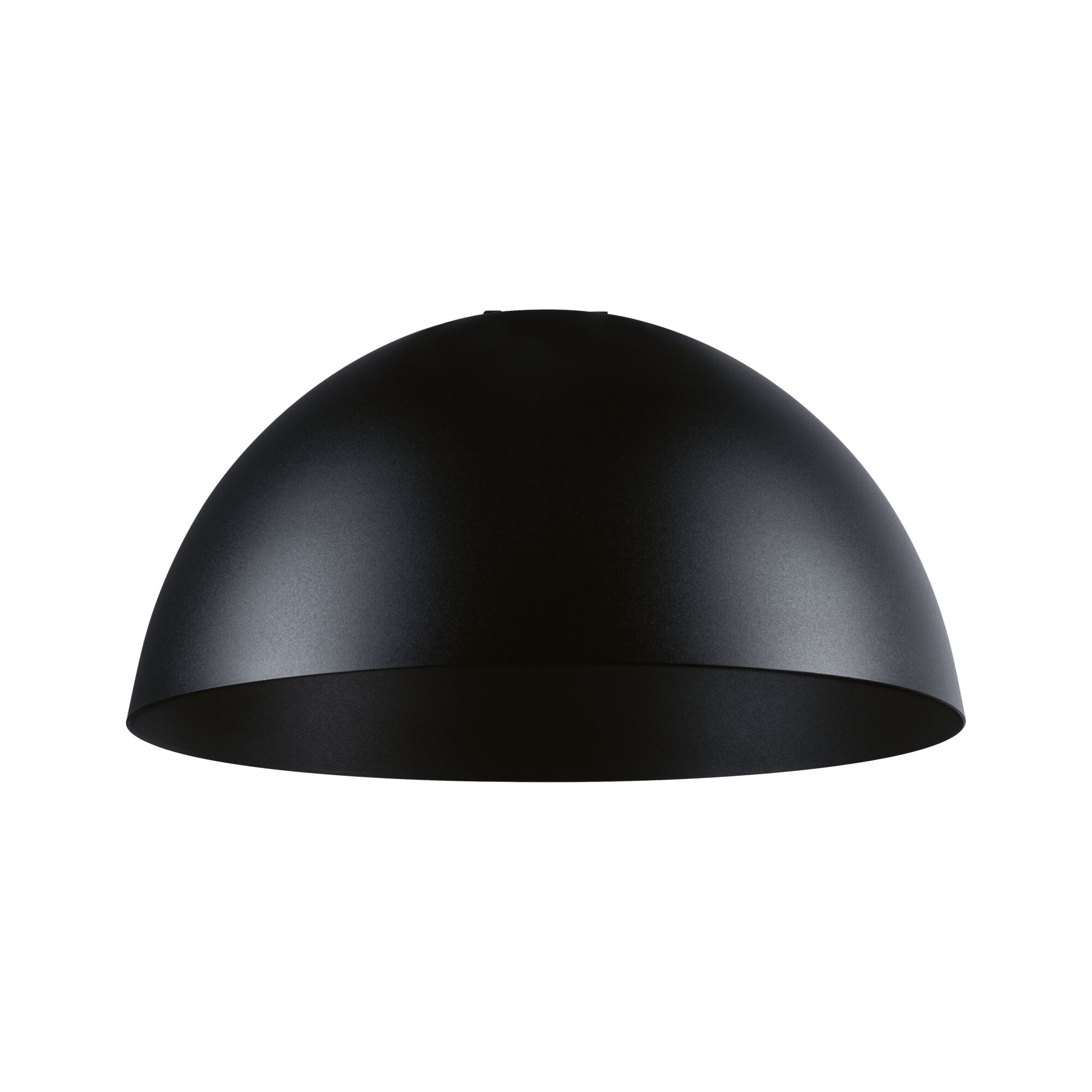 Matte black half-dome metal lamp shade for modern indoor lighting design