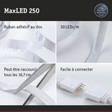 Bande LED MaxLED 250 avec ruban adhésif, 30 LEDs/m, coupable tous les 16,7 cm, facile à connecter