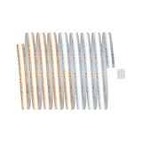 Bandeaux LED flexibles en blanc chaud et blanc froid avec connecteur transparent pour éclairage polyvalent.