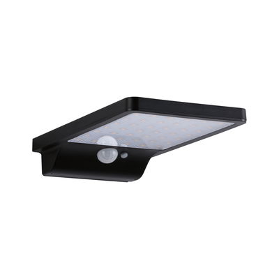 Black LED outdoor wall light with motion sensor and rectangular design for energy-efficient lighting