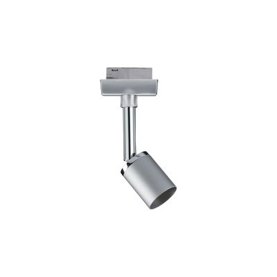 Spot LED moderne en métal argenté avec tête réglable pour un éclairage ciblé intérieur