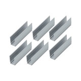 Six profils en aluminium argentés en forme de U pour éclairage LED sur rail, accessoires de montage robustes