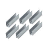 Six profils en aluminium argentés en forme de U pour éclairage LED sur rail, accessoires de montage robustes