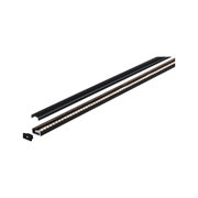Black LED aluminum profile with warm white light strip and cover for modern indoor lighting solutions