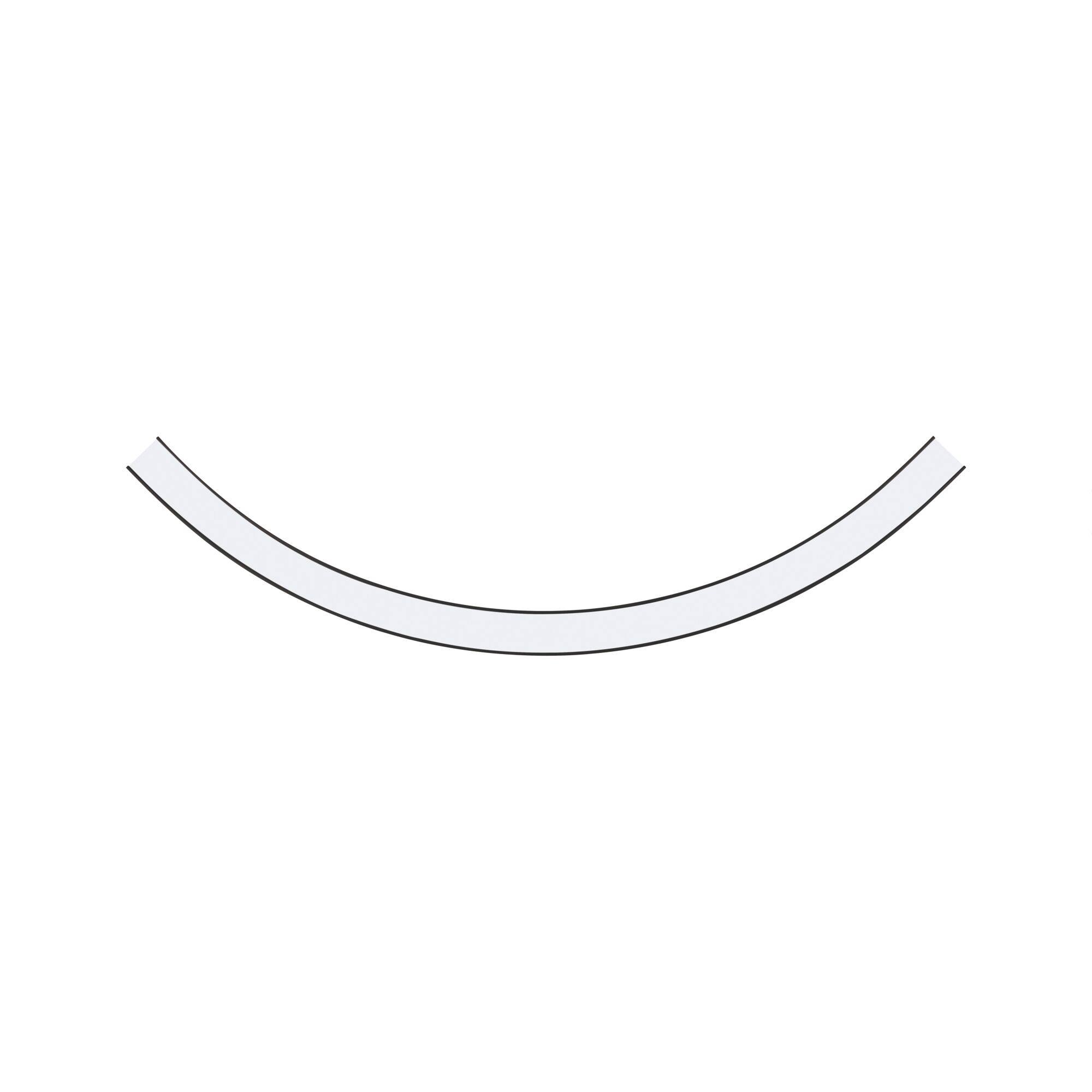 Curved white LED light strip with black edge for flexible lighting applications