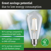 Energy-saving clear glass LED light bulb with silver base for efficient sustainable lighting