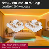 Connecteur d’angle MaxLED Full-Line COB 90° Edge en plastique transparent pour bande LED homogène