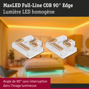 Connecteur d'angle MaxLED Full-Line COB 90° Edge en plastique transparent avec contacts métalliques