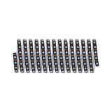 Bande LED noire avec LEDs blanches et contacts cuivre, bande lumineuse flexible pour intérieur