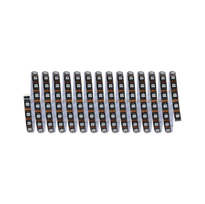 Bande LED noire avec LEDs blanches et contacts cuivre, bande lumineuse flexible pour intérieur
